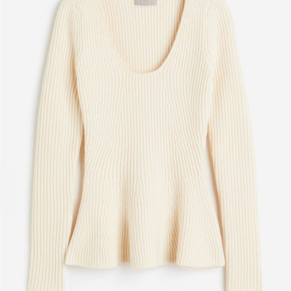 NWT RIB-KNIT PEPLUM Top